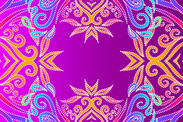 Beautiful colourful background pattern batik ethnic dayak borneo pattern 