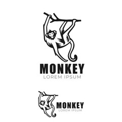 simple minimal monkey ape logo template
