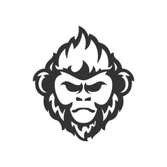 monkey  gorilla head silhouette logo template