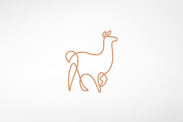 The cute and unique llama logo is formed from thin abstract lines. The logo looks messy but still clean and eye catchy.