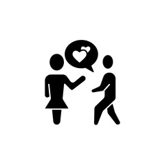 flirt concept line icon. Simple element illustration. flirt concept outline symbol design.
