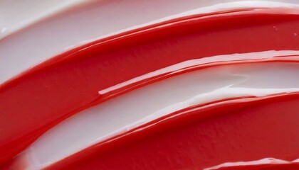 Red cosmetic cream texture. Face creme, body lotion surface. Skincare creamy product background	
