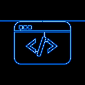 Internet Web Code programming symbol icon neon concept