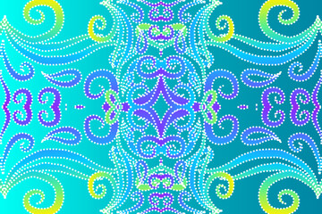 Beautiful colourful background pattern batik ethnic dayak borneo pattern 