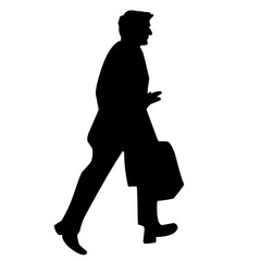 silhouette of man walking