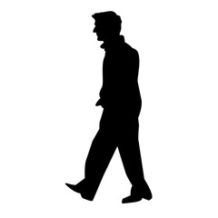 silhouette of man walking