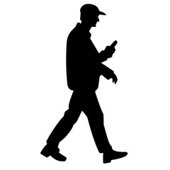 silhouette of man walking