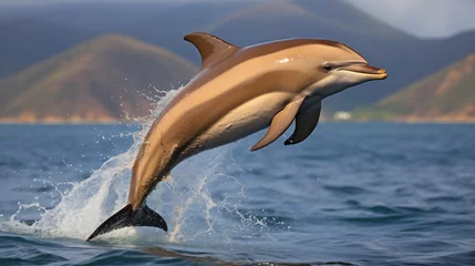 Meubelstickers Long Beaked Common Dolphin isolated © Soomro