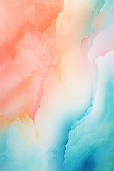 Abstract watercolor paint background by teal blue and light salmon with liquid fluid texture for background
