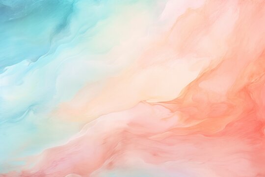 Abstract watercolor paint background by teal blue and light salmon with liquid fluid texture for background