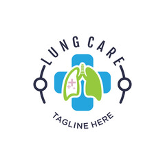Lung health design logo vector illustration idea concept