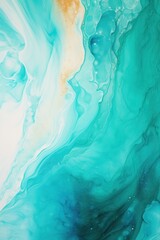 Abstract watercolor paint background by sienna brown and teal with liquid fluid texture for background
