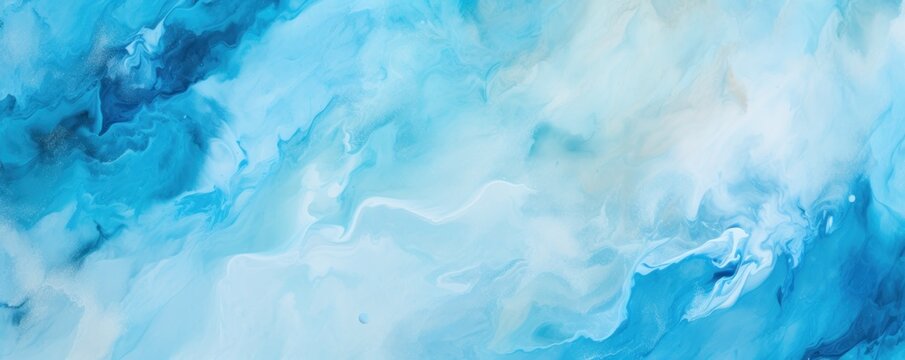 Abstract watercolor paint background by sandy brown and deep sky blue with liquid fluid texture for background