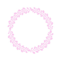 Easter circle frame, wreath with branches. Vector illustration.