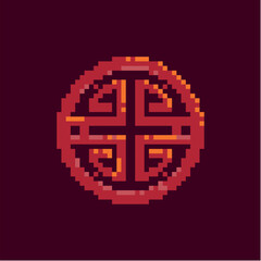 Obraz premium chinese ornament pixel art