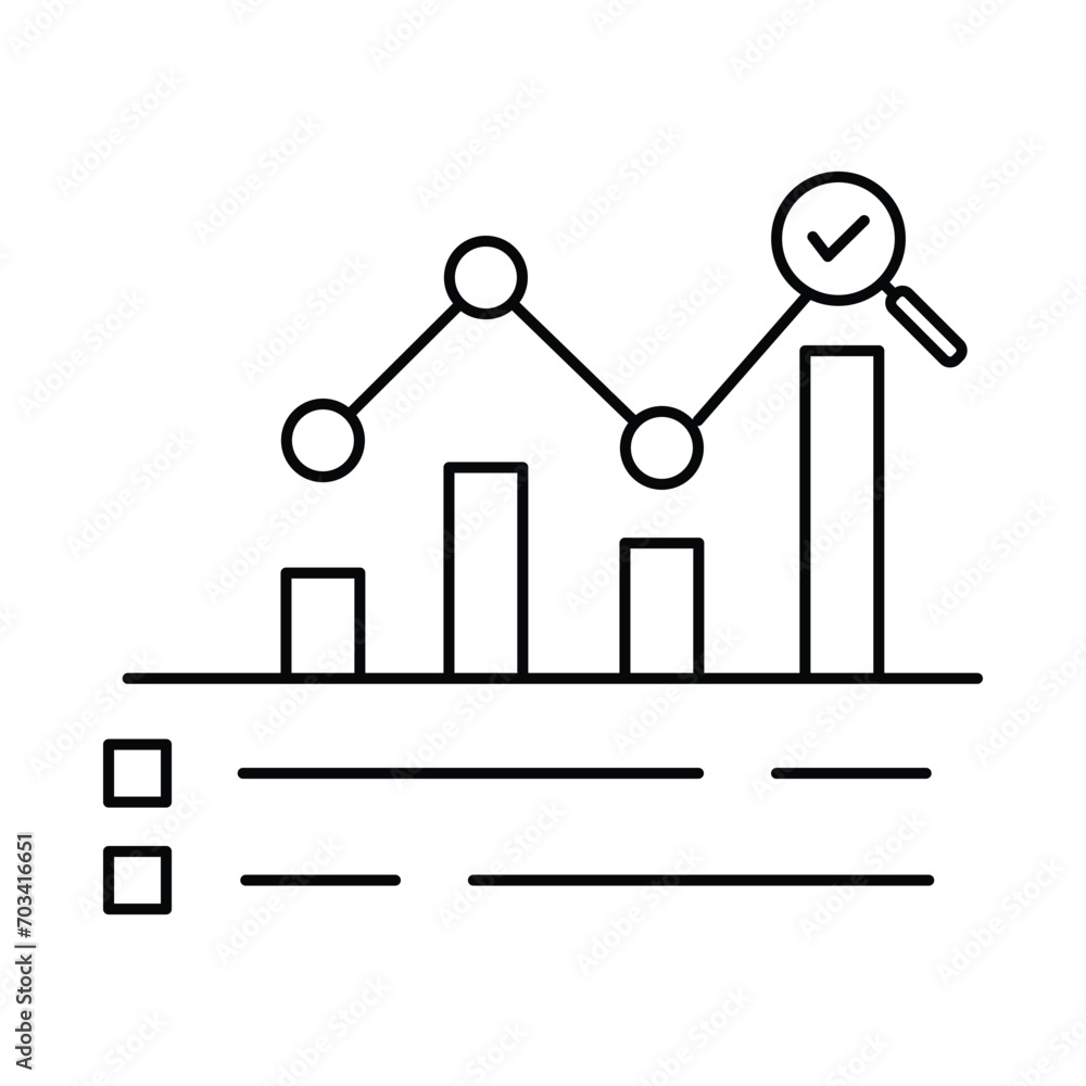 Aufkleber data analysis or kpi metric icon with dashboard.