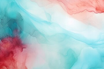 Abstract watercolor paint background by medium aquamarine and indian red with liquid fluid texture for background, banner