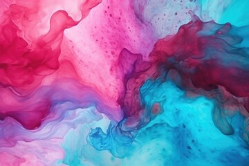 Abstract watercolor paint background by maroon red and aqua with liquid fluid texture for background, banner  - obrazy, fototapety, plakaty