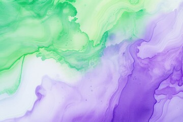 Fototapeta na wymiar Abstract watercolor paint background by lime green and lavender with liquid fluid texture for background, banner 
