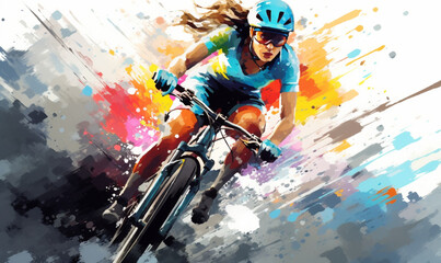 woman riding a mountain bike