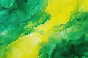 Abstract watercolor paint background by emerald green and yellow with liquid fluid texture for background, banner