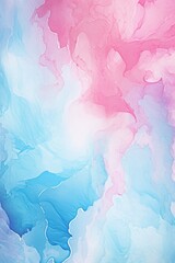 Fototapeta na wymiar Abstract watercolor paint background by deep pink and light sky blue with liquid fluid texture for background, banner 