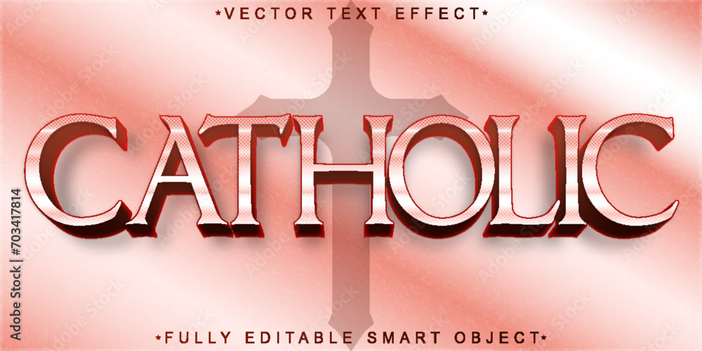 Poster christ catholic vector fully editable smart object text effect