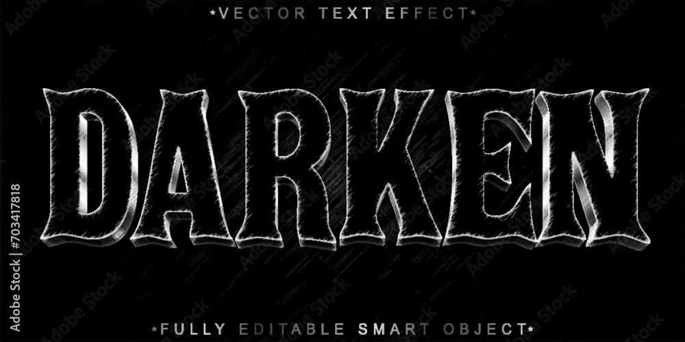 Poster black darken vector fully editable smart object text effect