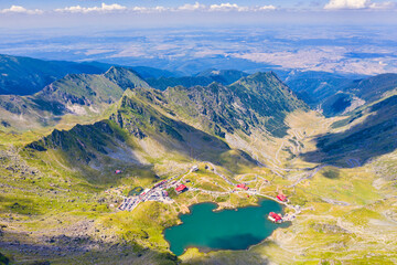 Alpine lake and Transfagarasan road landscape - 703418252