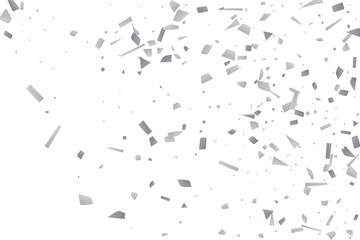 Silver glitter confetti on a white background. Decorative element.