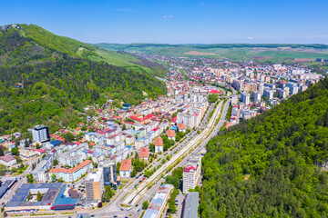 Aerial green city landscape
