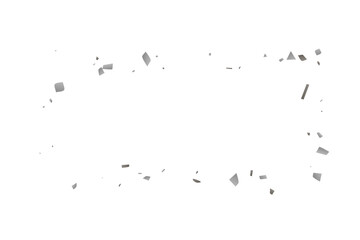 Silver glitter confetti on a white background. Decorative element.