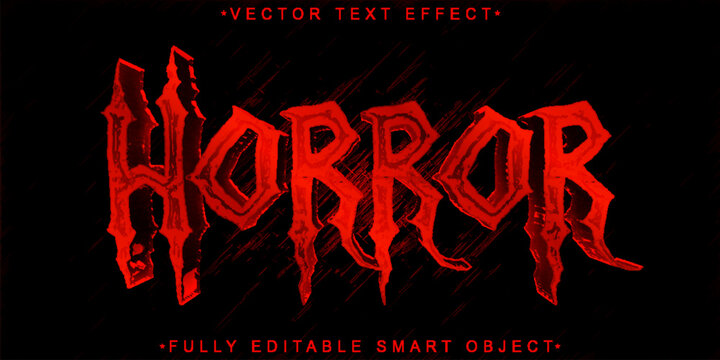Red Dark Horror Vector Fully Editable Smart Object Text Effect