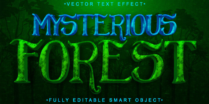 Mysterious Forest Vector Fully Editable Smart Object Text Effect