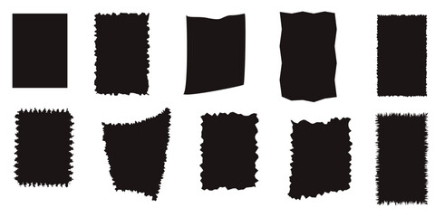 jagged rectangle in black color vector