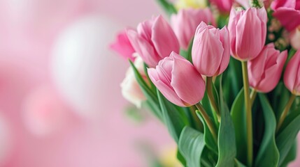 Fototapeta premium Beautiful flowers Valentine's Day. Romantic background with flowers for birthday, wedding. Spring background with flowers