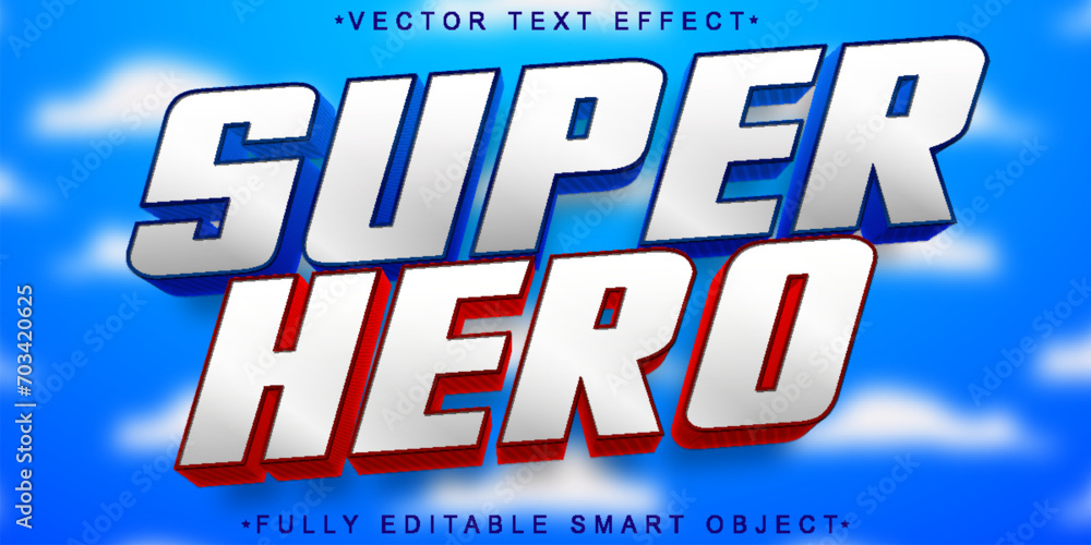 Poster super hero vector fully editable smart object text effect