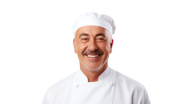 Portrait of A happy meat industry supervisor isolated on white background.