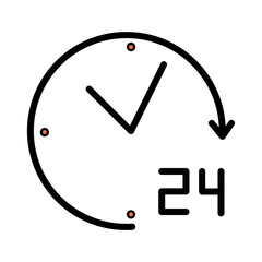 Clock Help Management Filled Outline Icon