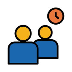 Clock Time User Filled Outline Icon