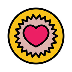 Birthday Cake Heart Filled Outline Icon