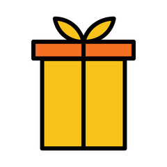 Box Gift Lady Filled Outline Icon