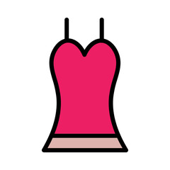 Clothes Dress Lady Filled Outline Icon