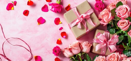 Obraz na płótnie Canvas Beautiful flowers Valentine's Day. Romantic background with flowers for birthday, wedding. Spring background with flowers