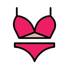 Lady Pool Suit Filled Outline Icon