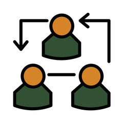 Job People Team Filled Outline Icon