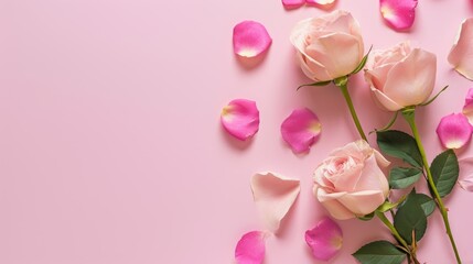 Fototapeta premium Beautiful flowers Valentine's Day. Romantic background with flowers for birthday, wedding. Spring background with flowers