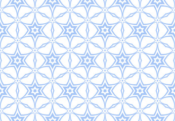 Abstract Seamless Geometric Light Blue and White Pattern.