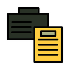 Paper File Job Filled Outline Icon