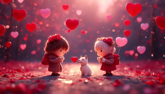 Valentine's Day-themed image, super cute cartoon